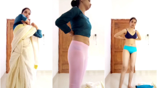 Horny Mallu Bitch In Saree Undressing For You
